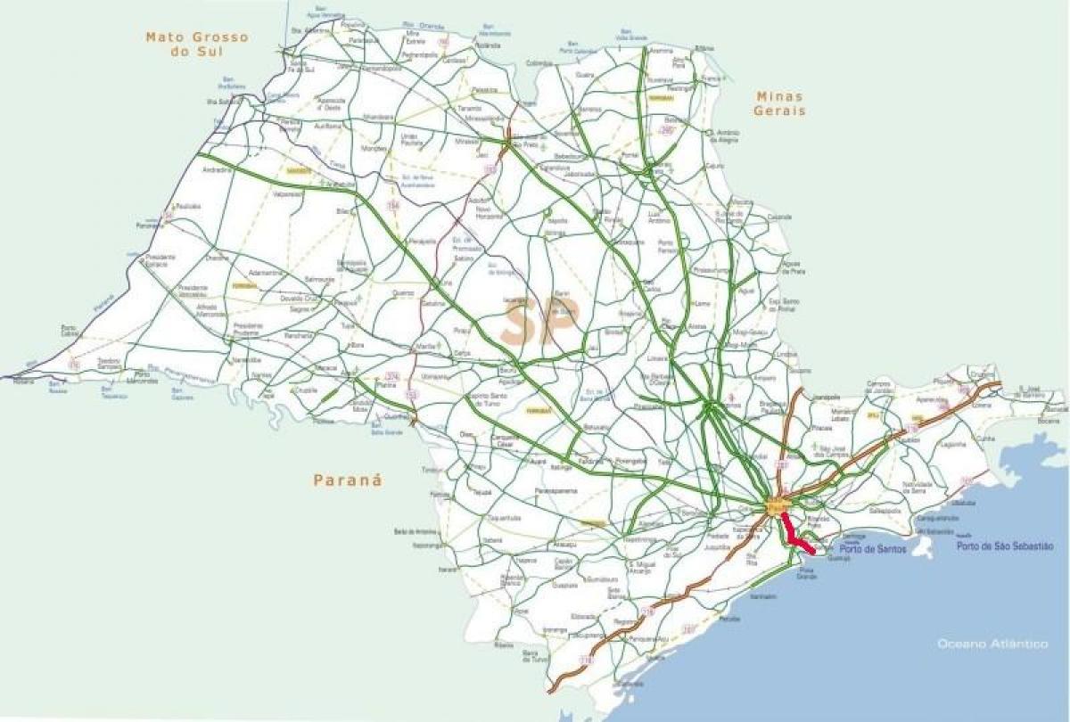 Mapa Anchieta diaľnici - SP 150