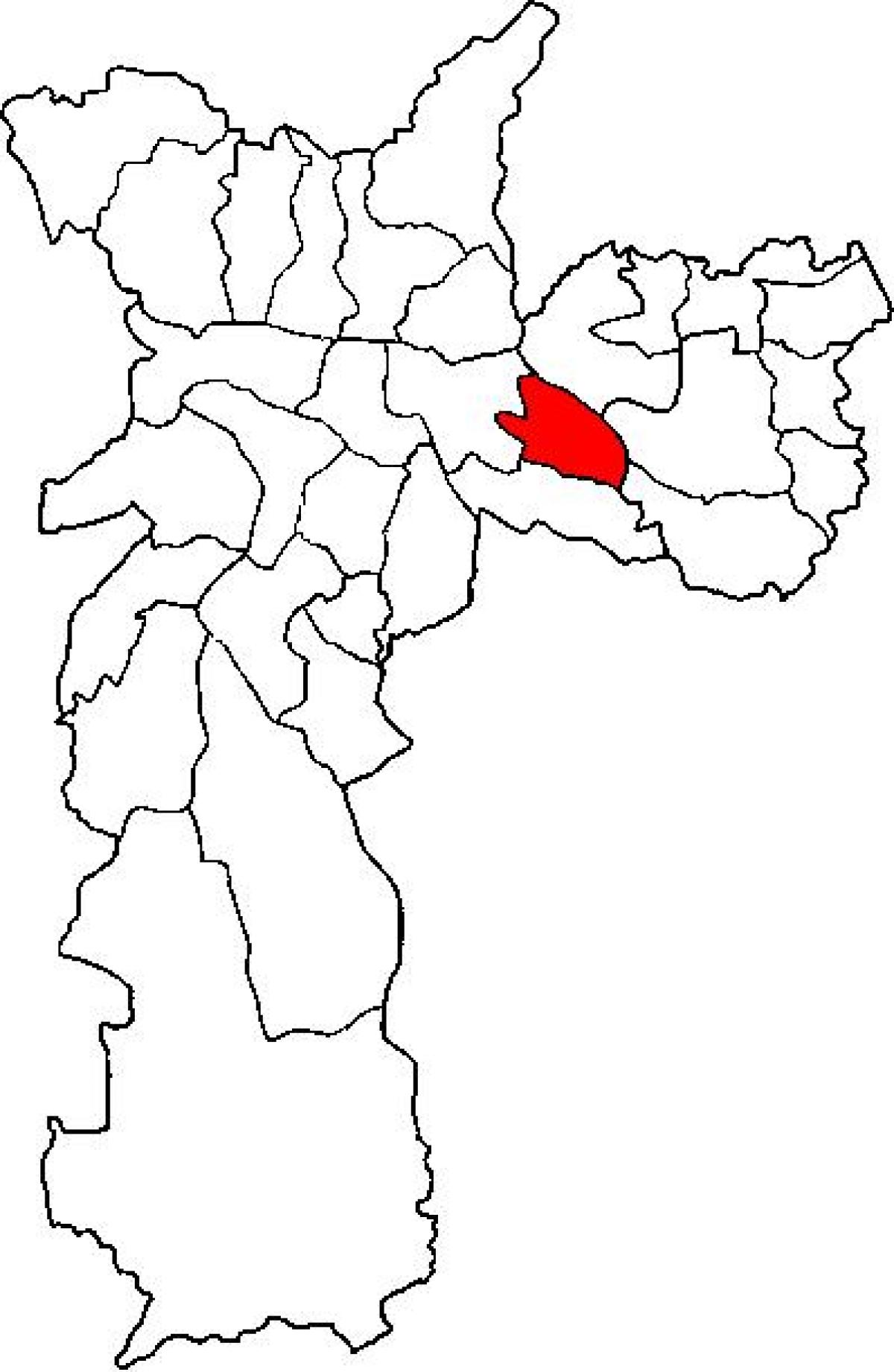 Mapa Aricanduva-Vila Formosa sub-prefektúra Sao Paulo