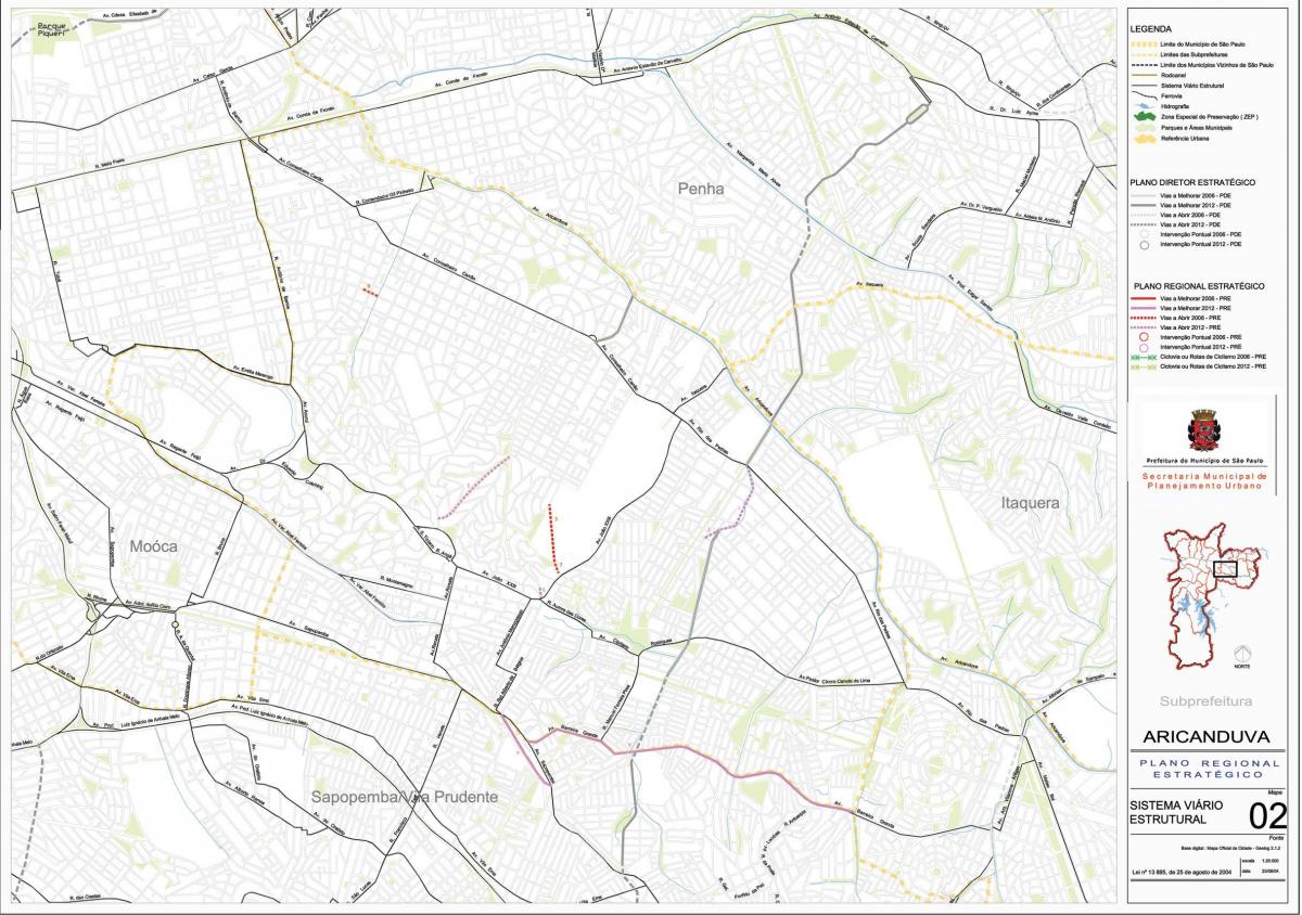 Mapa Aricanduva-Vila Formosa São Paulo - Cesty