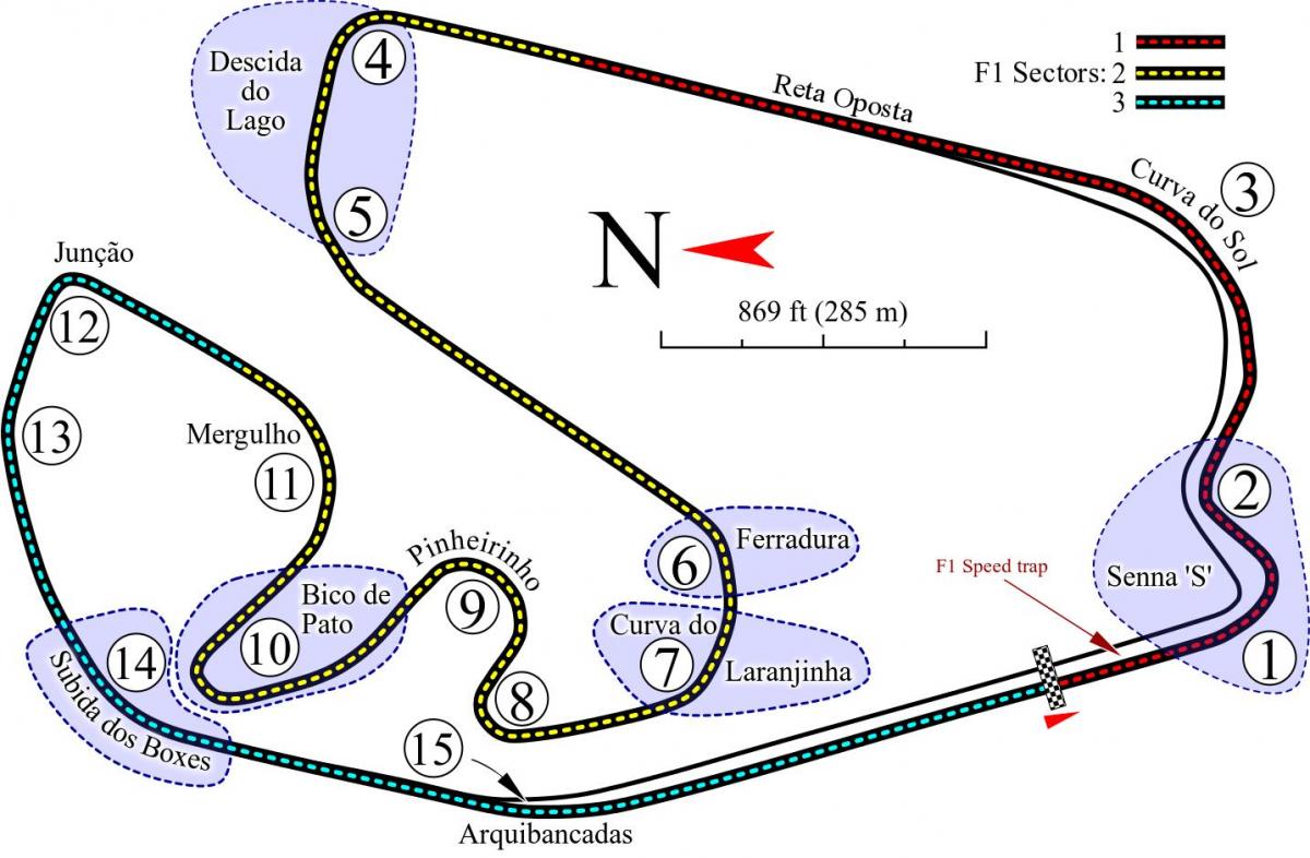 Mapa Autódromo José Carlos Pace v São Paulo