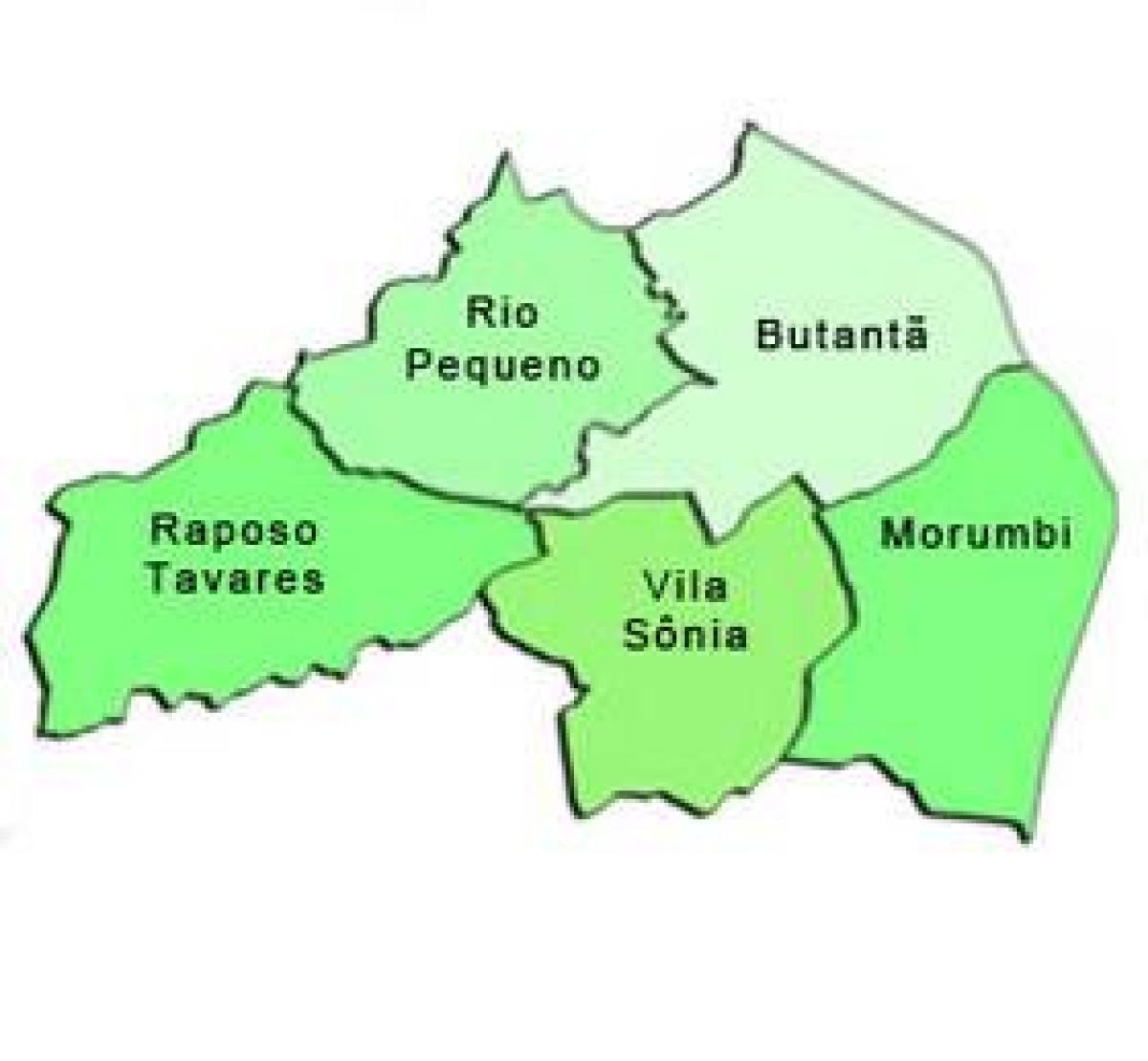 Mapa Butantã sub-prefektúra