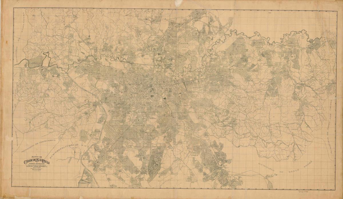 Mapa bývalého São Paulo - 1943