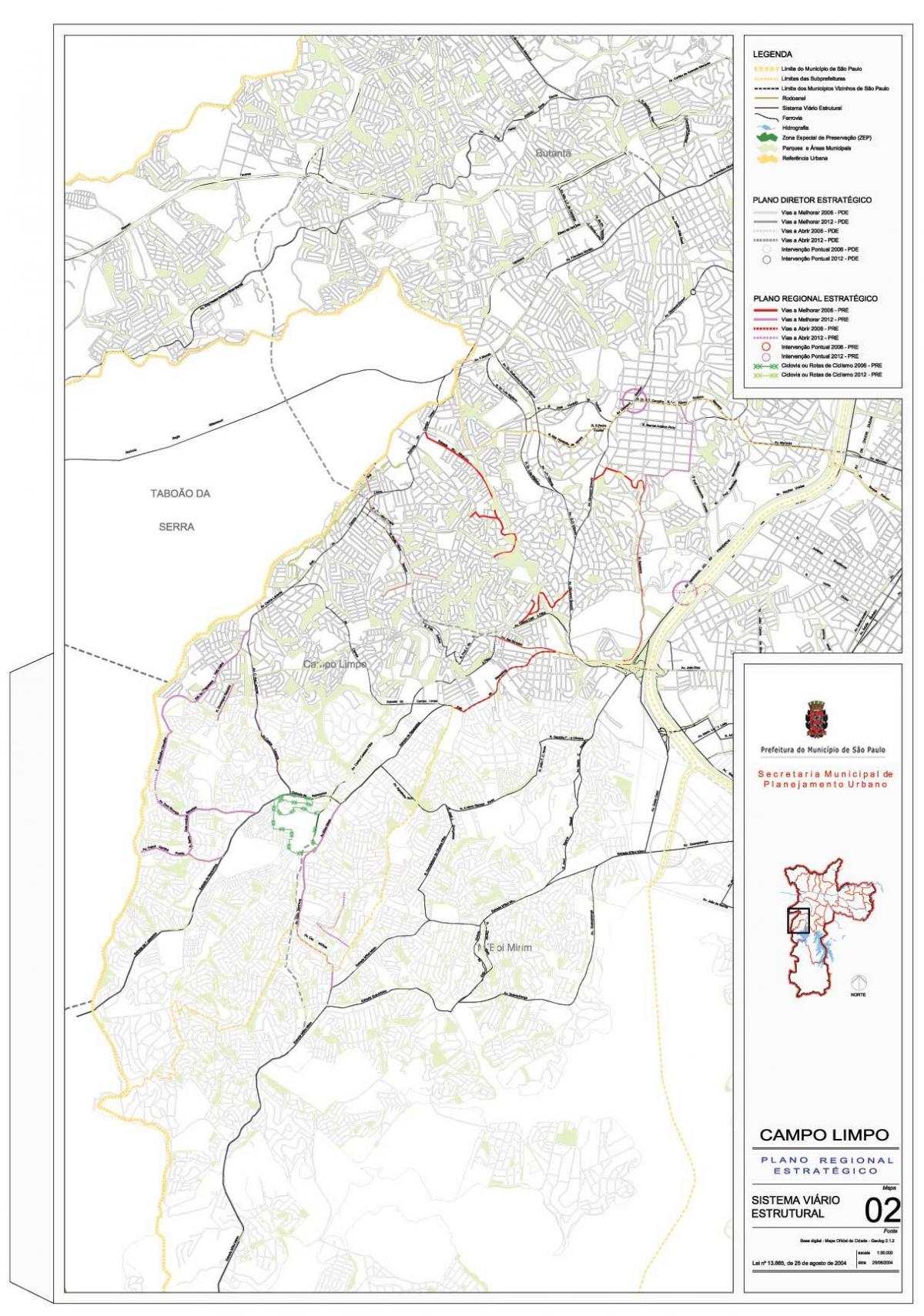Mapa Campo Limpo São Paulo - Cesty