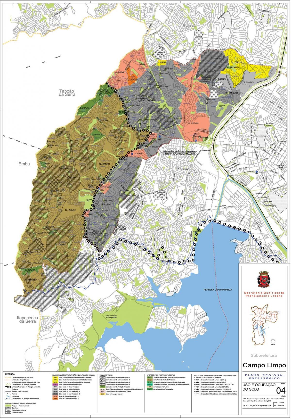 Mapa Campo Limpo São Paulo - záber pôdy