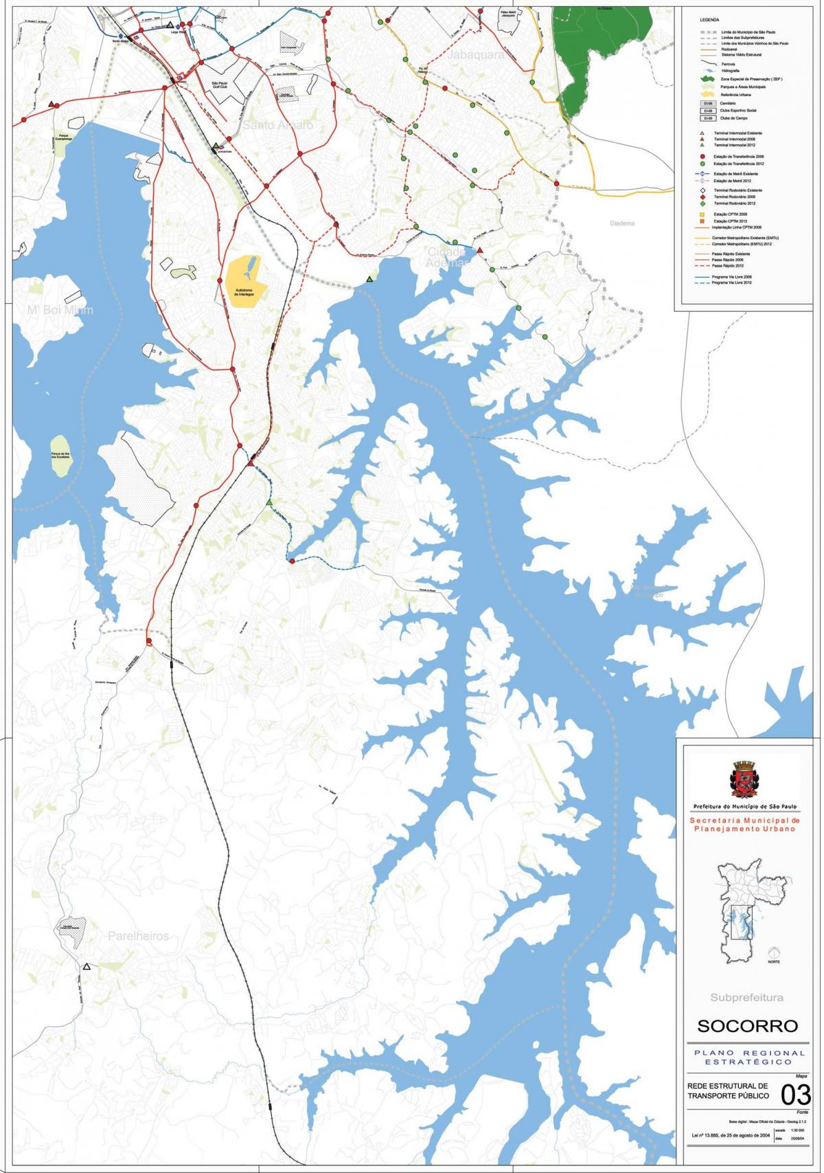 Mapa Capela robiť Socorro São Paulo - Cesty