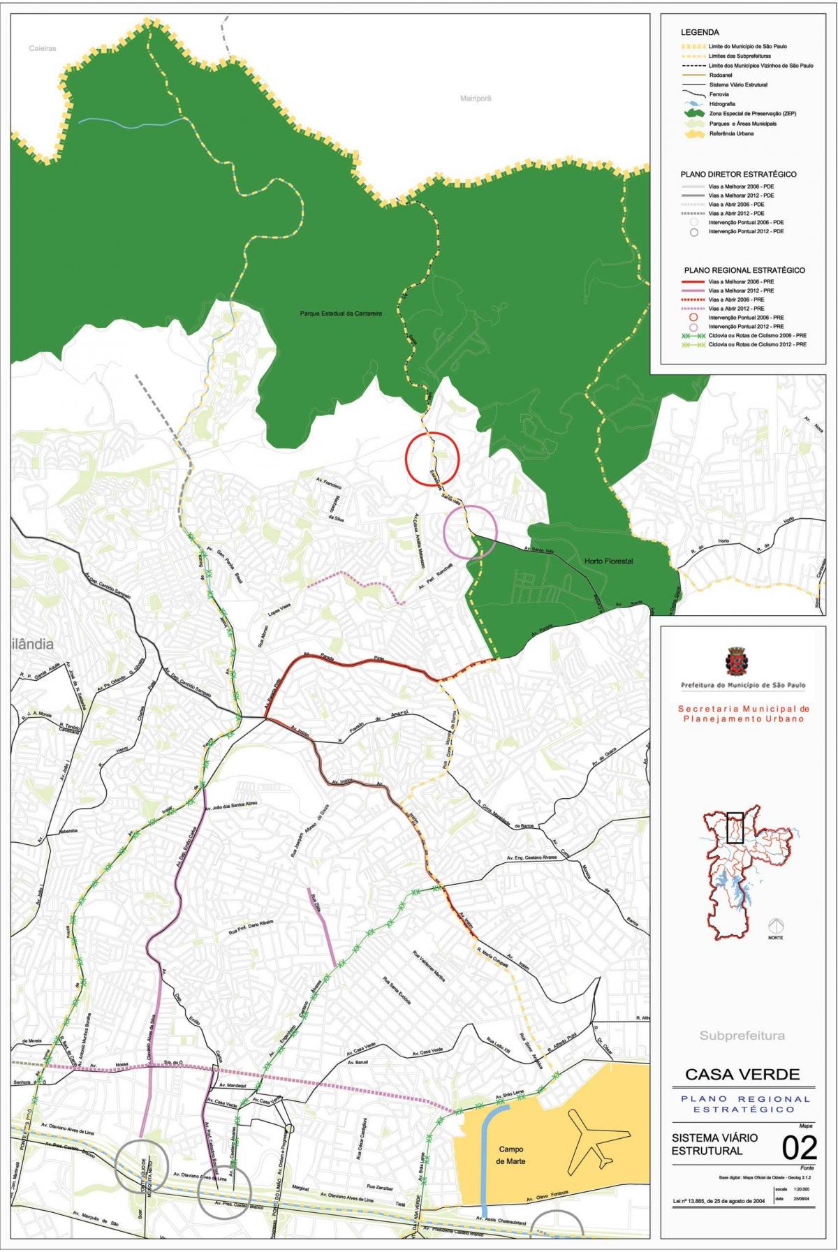 Mapa Casa Verde São Paulo - Cesty