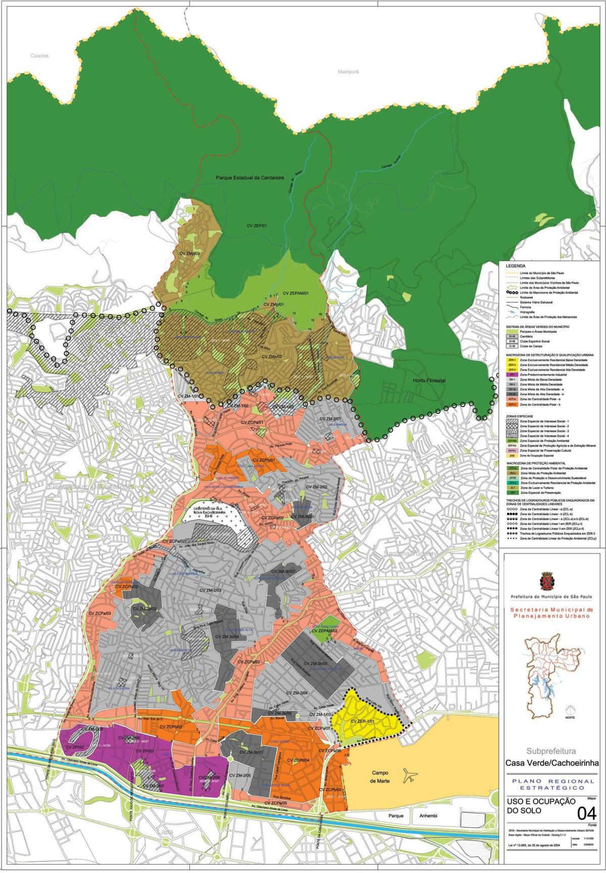Mapa Casa Verde São Paulo - záber pôdy