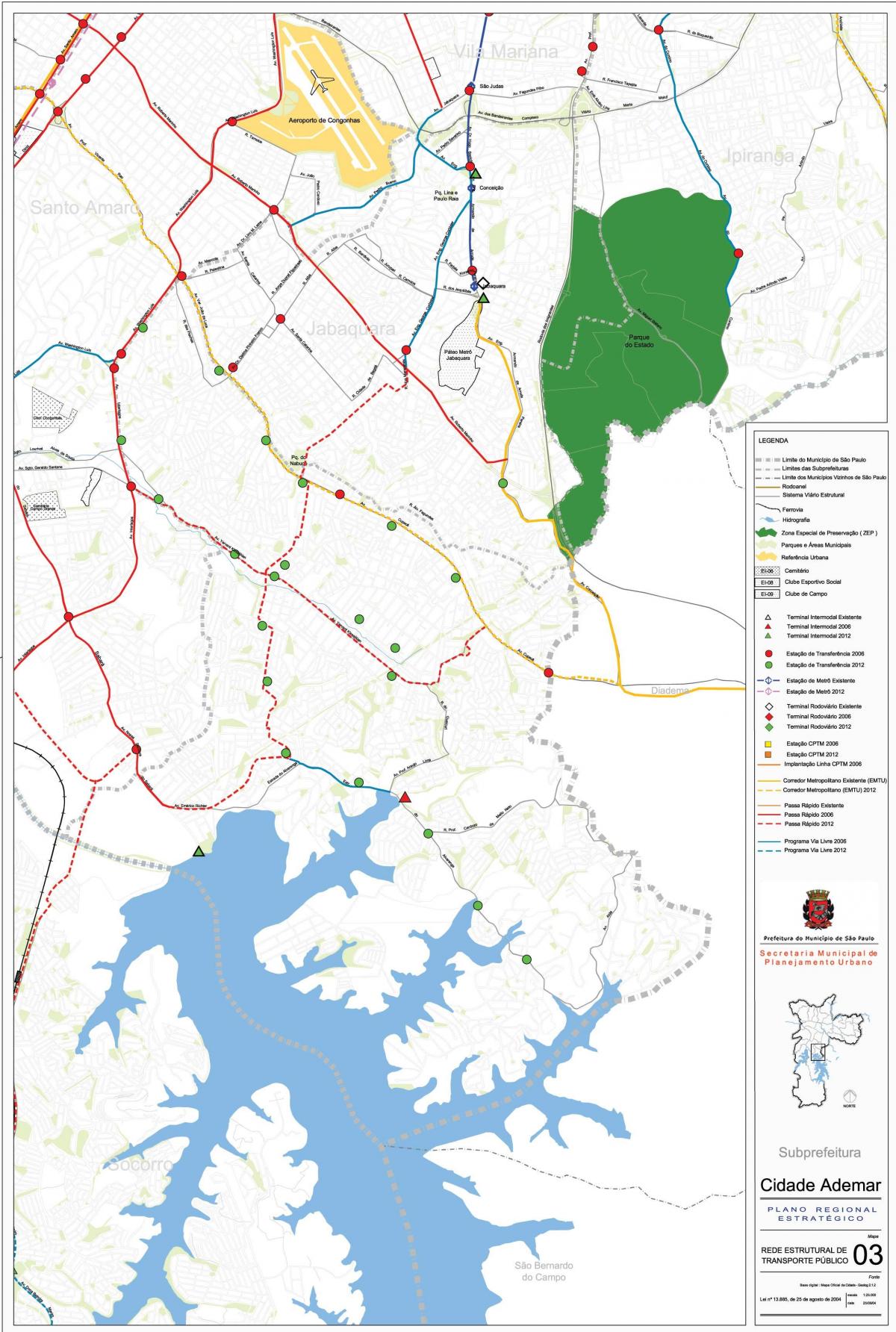 Mapa Cidade Ademar São Paulo - Verejnej dopravy