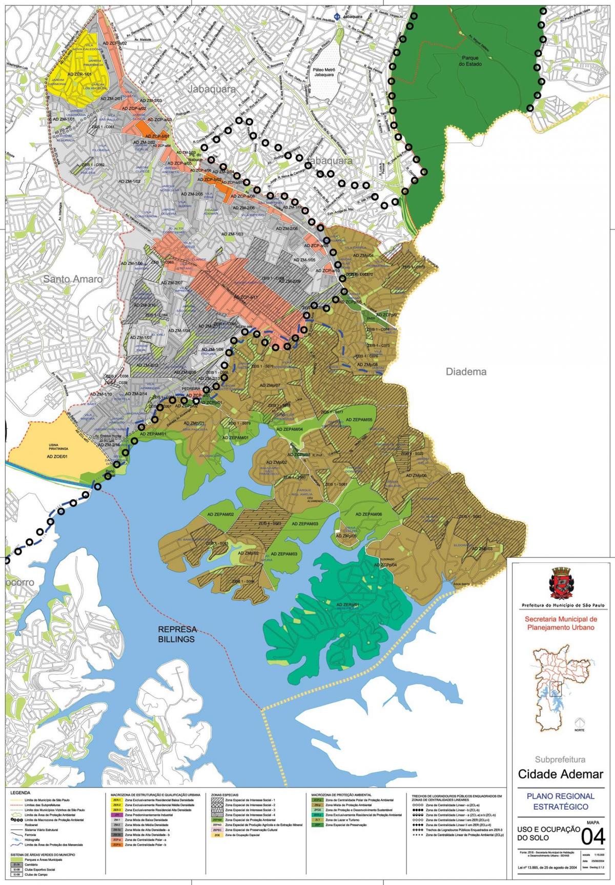 Mapa Cidade Ademar São Paulo - záber pôdy