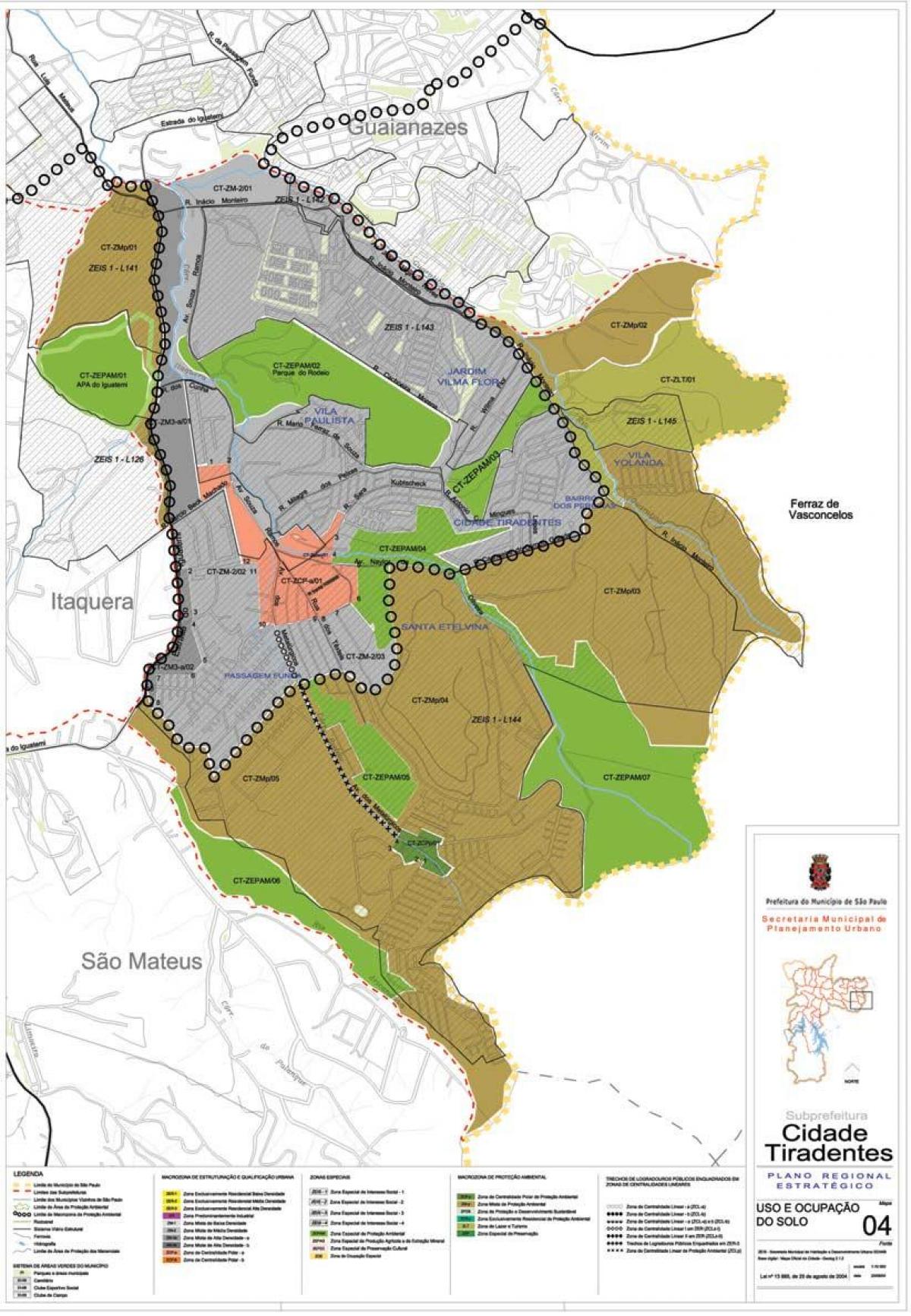 Mapa Cidade Tiradentes São Paulo - záber pôdy