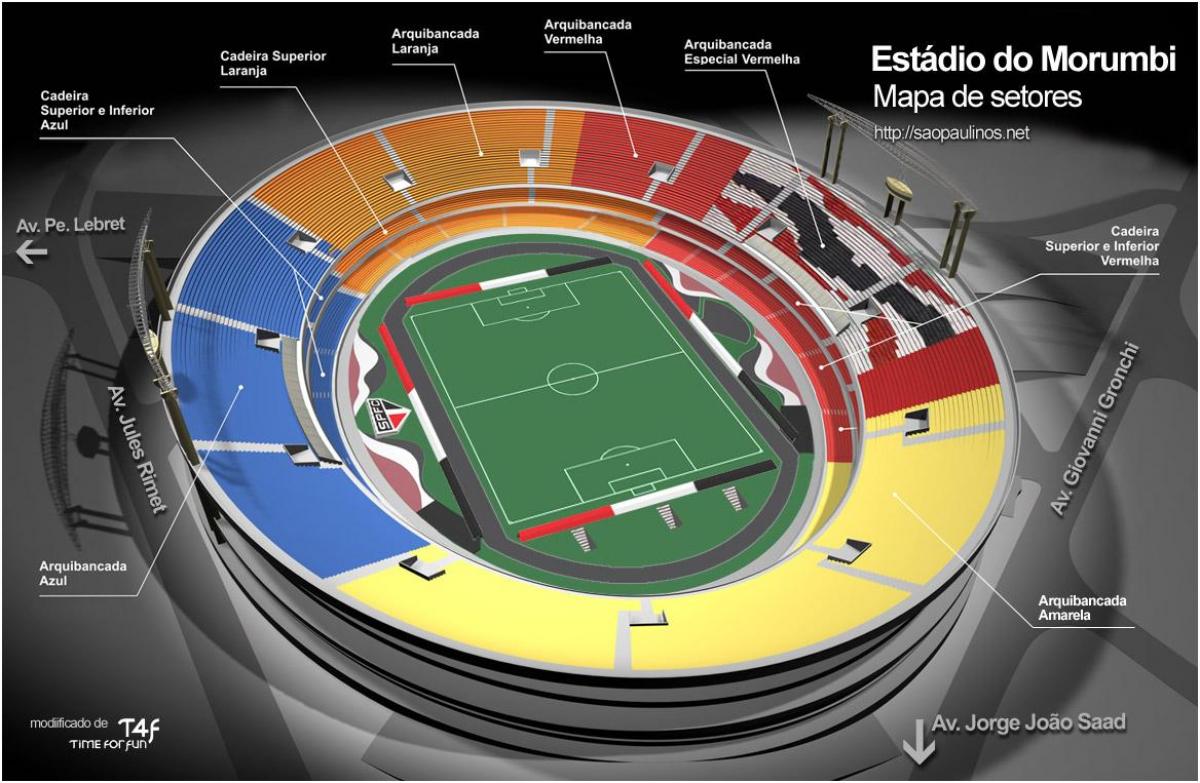 Mapa Cícero-Pompeu-de-Toledo São Paulo štadión