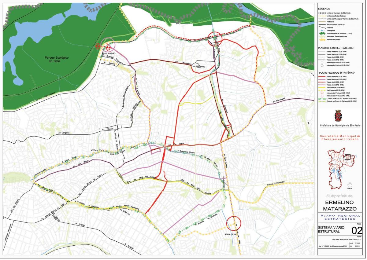 Mapa Ermelino Matarazzo São Paulo - Cesty