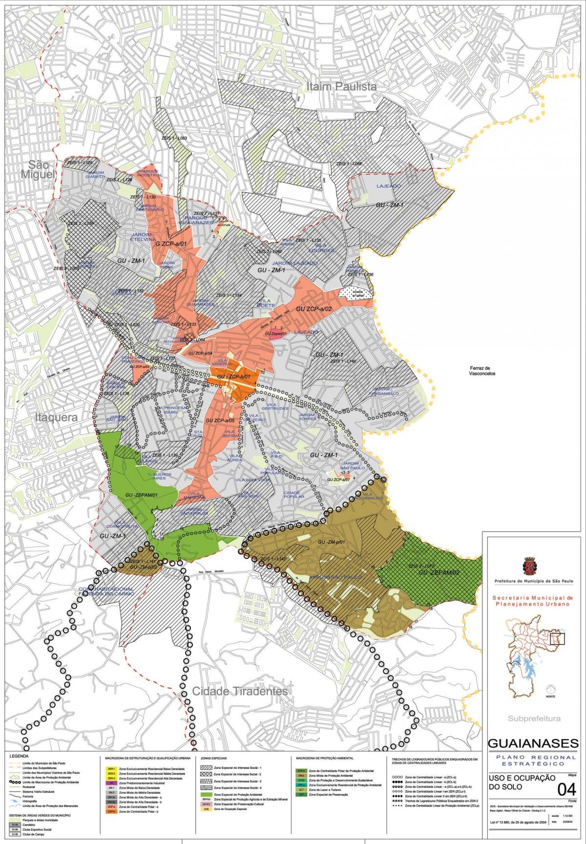Mapa Guaianases São Paulo - záber pôdy