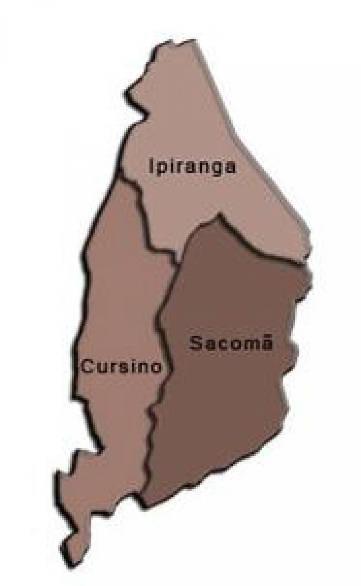 Mapa Ipiranga sub-prefektúra