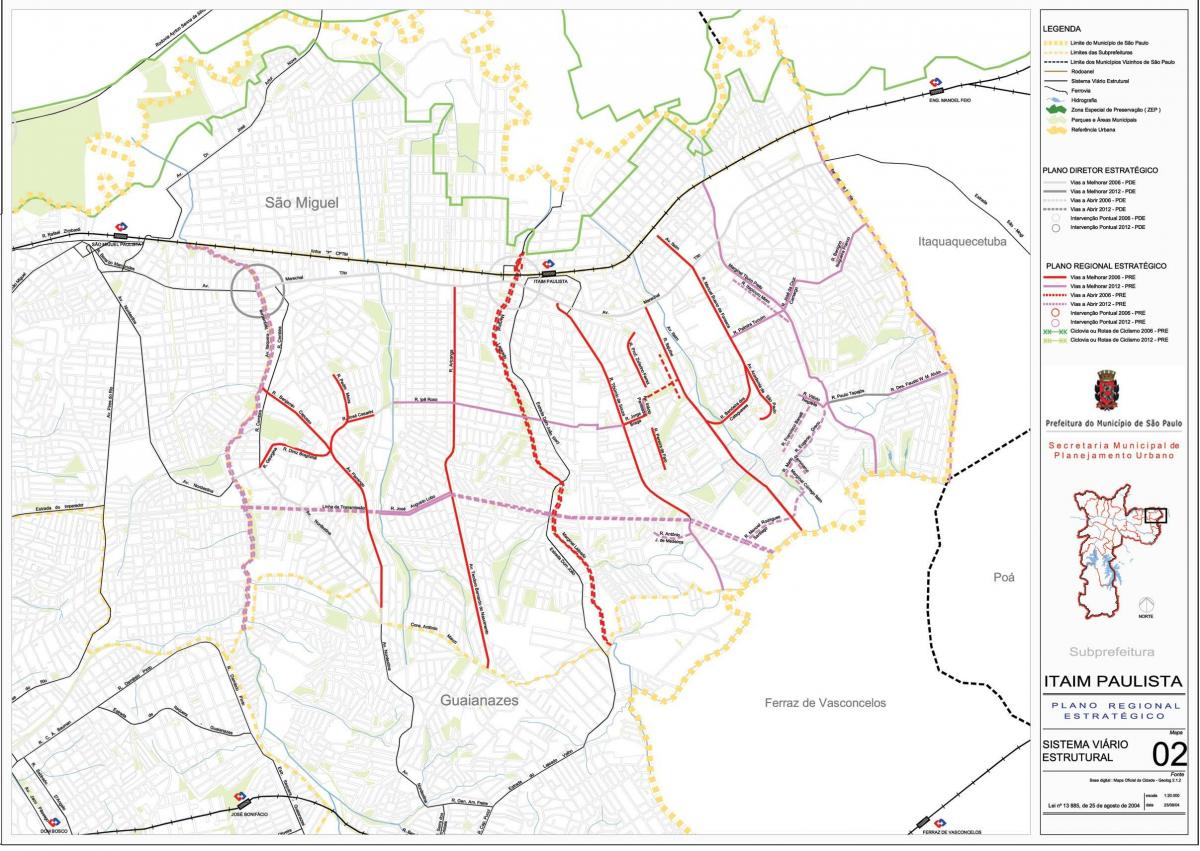 Mapa Itaim Paulista - Vila Curuçá São Paulo - Cesty