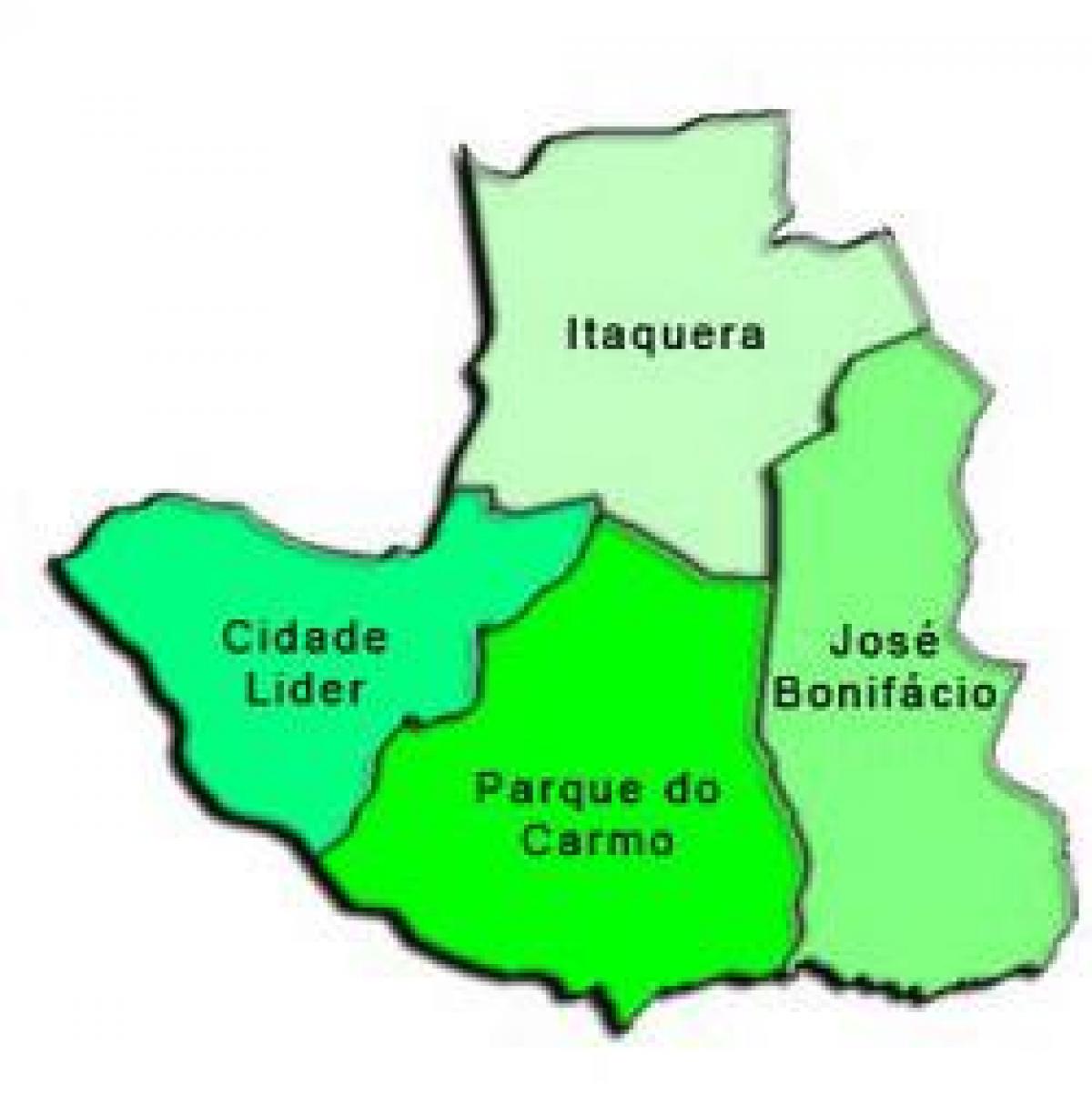 Mapa Itaquera sub-prefektúra