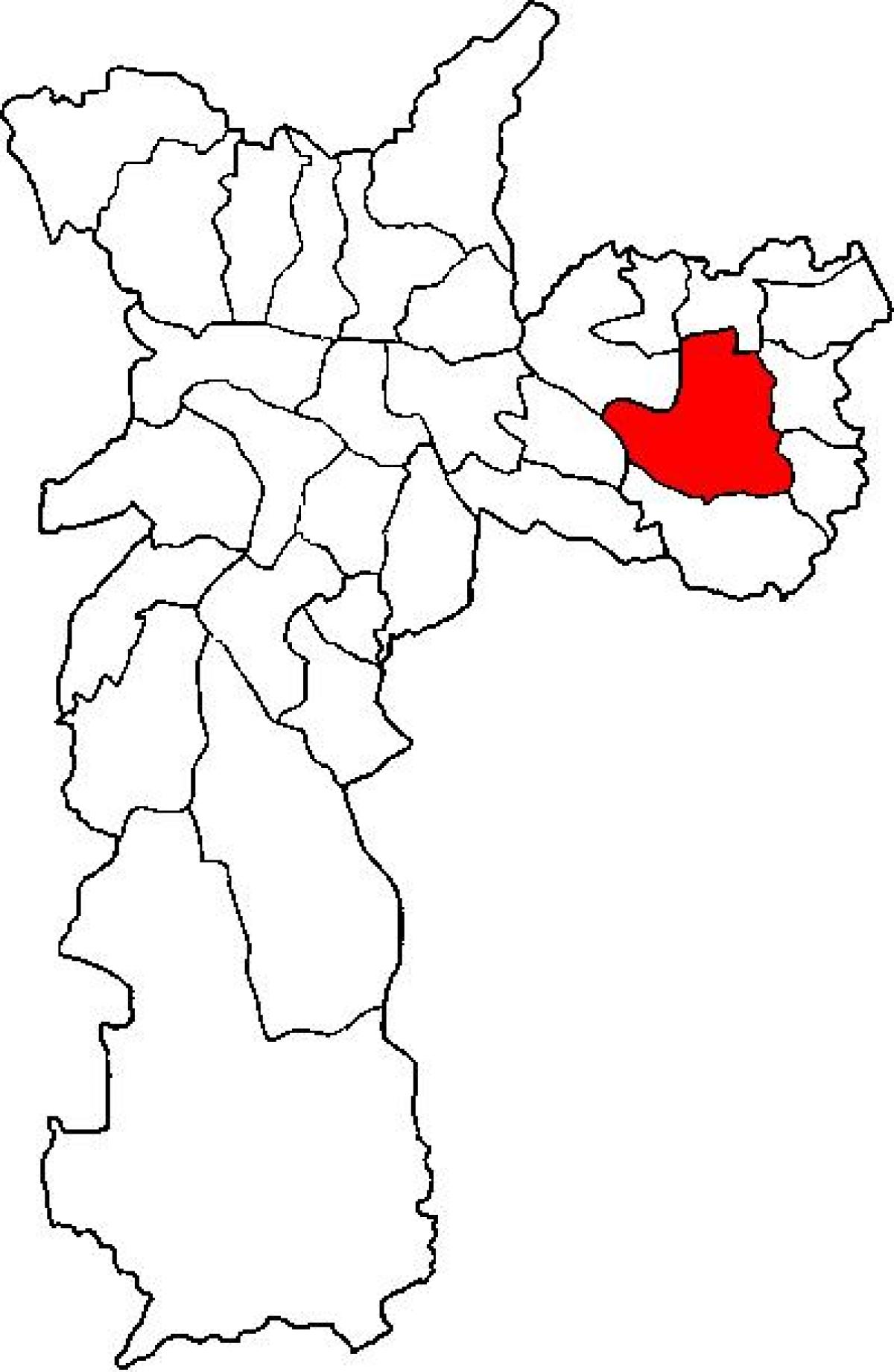 Mapa Itaquera sub-prefektúra Sao Paulo