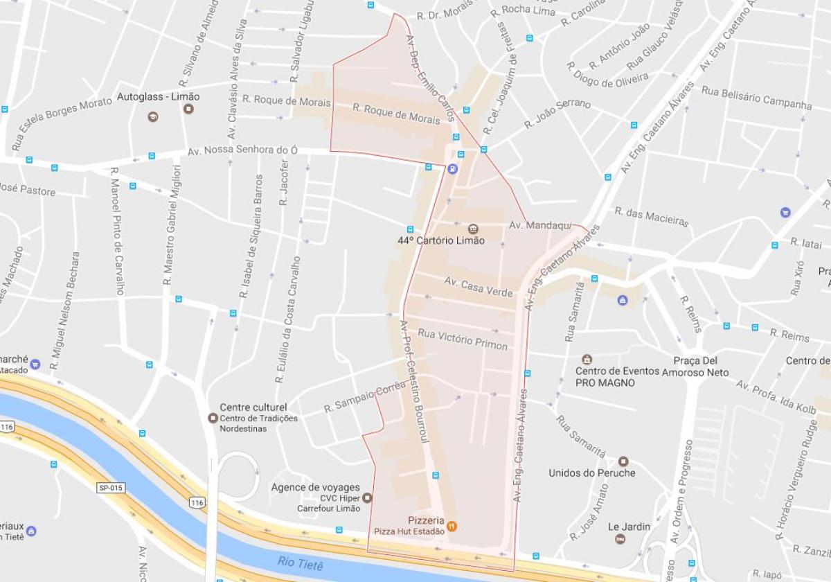 Mapa Limão Sao Paulo