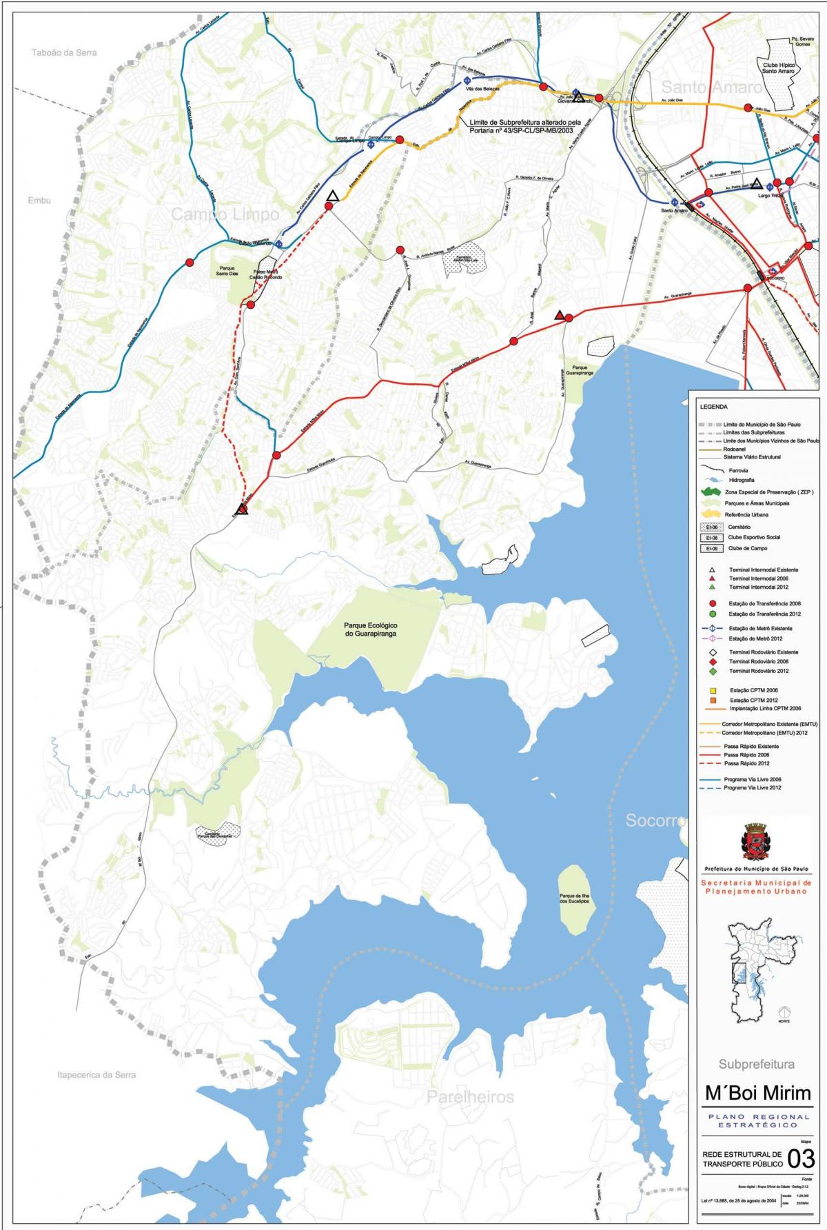 Mapa M'Boi Mirim São Paulo - Verejnej dopravy