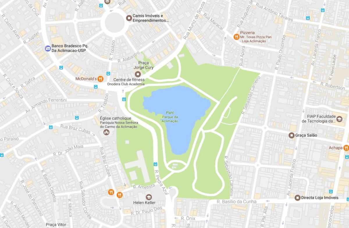 Mapa parku aklimatizácia Sao Paulo