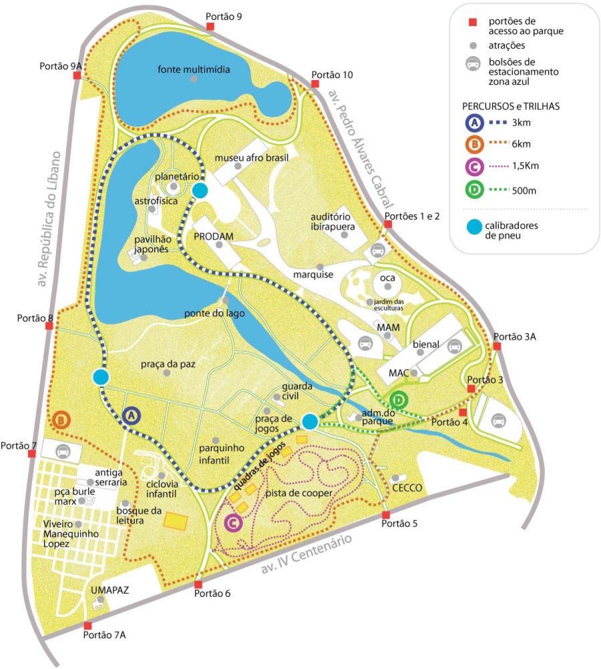 Mapa park Ibirapuera