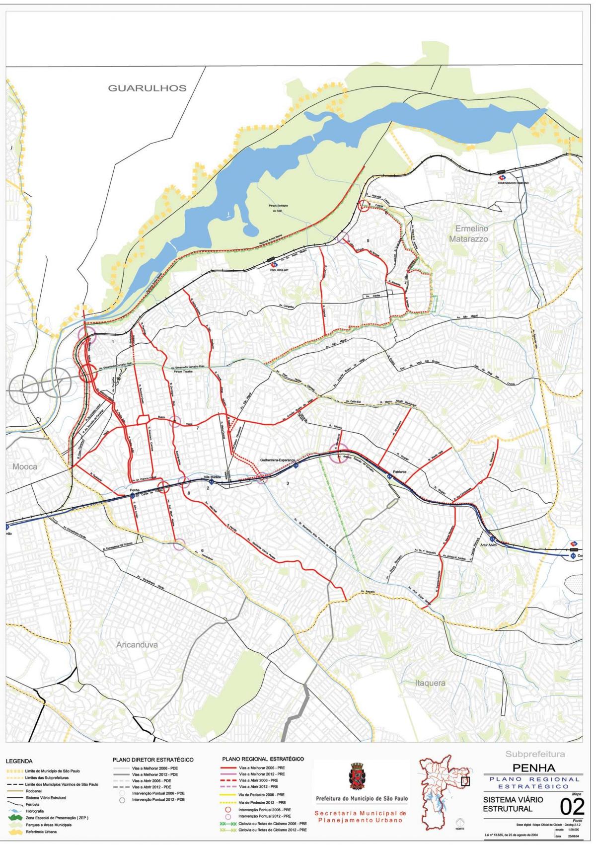 Mapa Penh São Paulo - Cesty