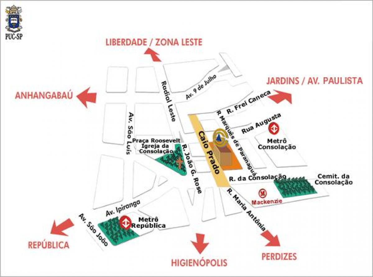 Mapa Pápežská Katolícka Univerzita v São Paulo