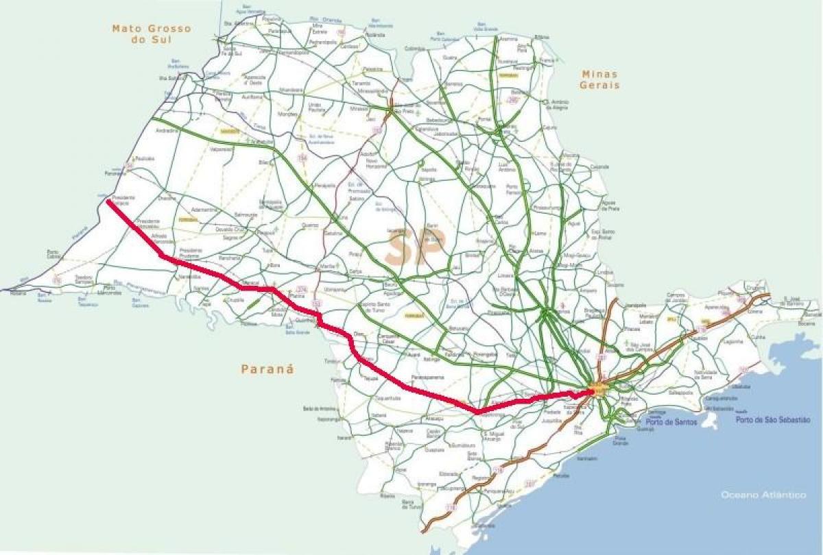 Mapa Raposo Tavares diaľnici - SP 270