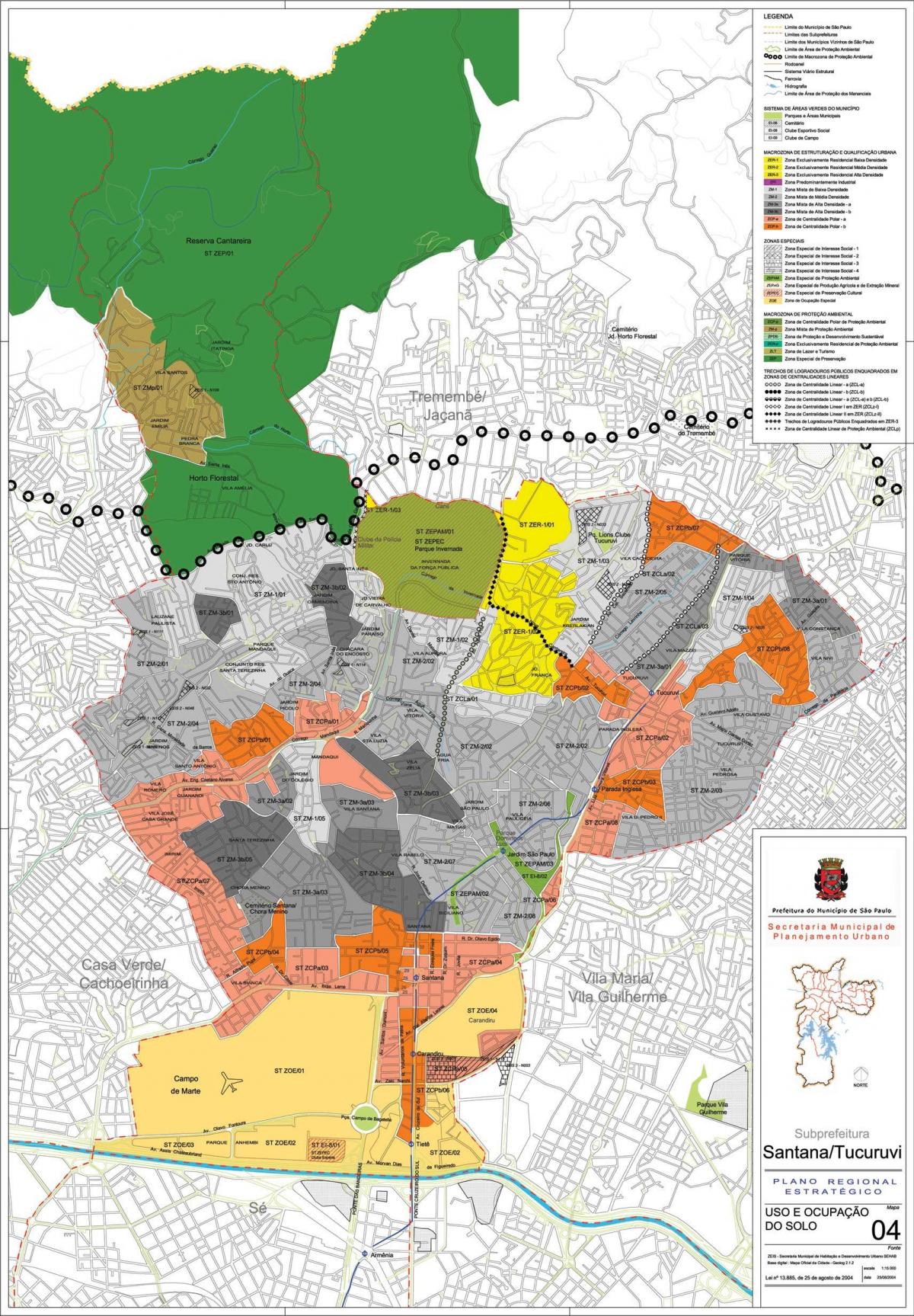 Mapa Santana São Paulo - záber pôdy