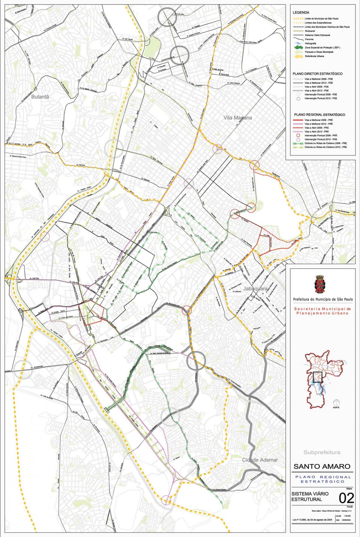 Mapa Santo Amaro São Paulo - Cesty