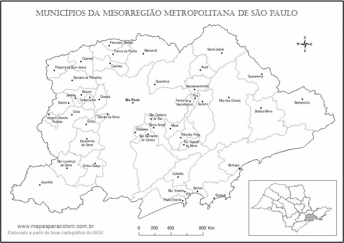 Mapa Sao Paulo panny