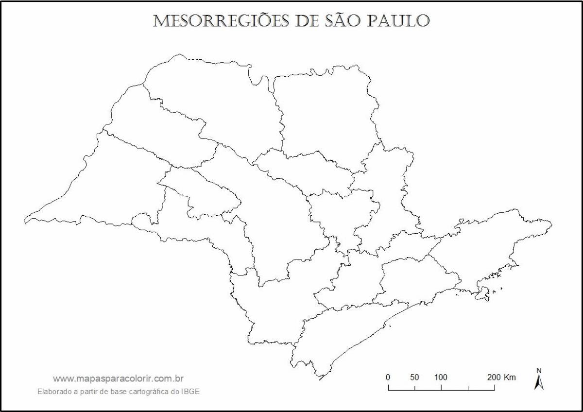 Mapa Sao Paulo panny - regióny