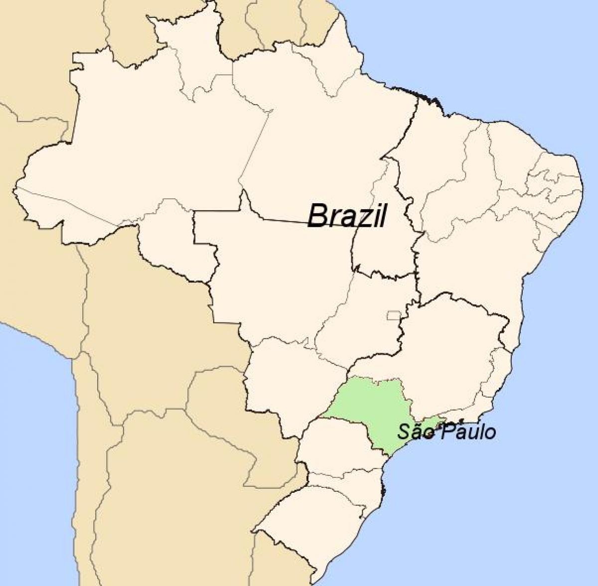 Mapa Sao Paulo v Brazílii