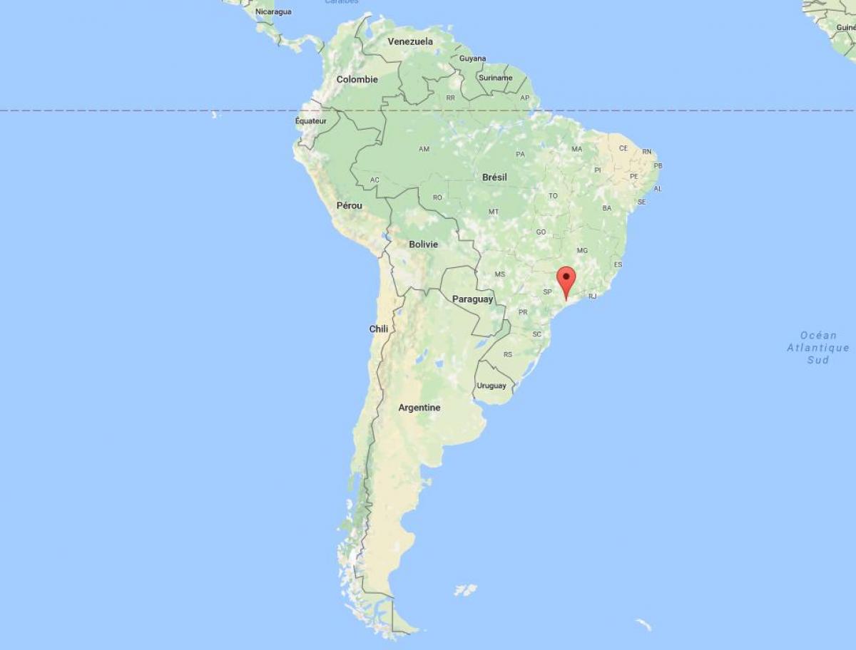 Mapa Sao Paulo v Južnej Amerike