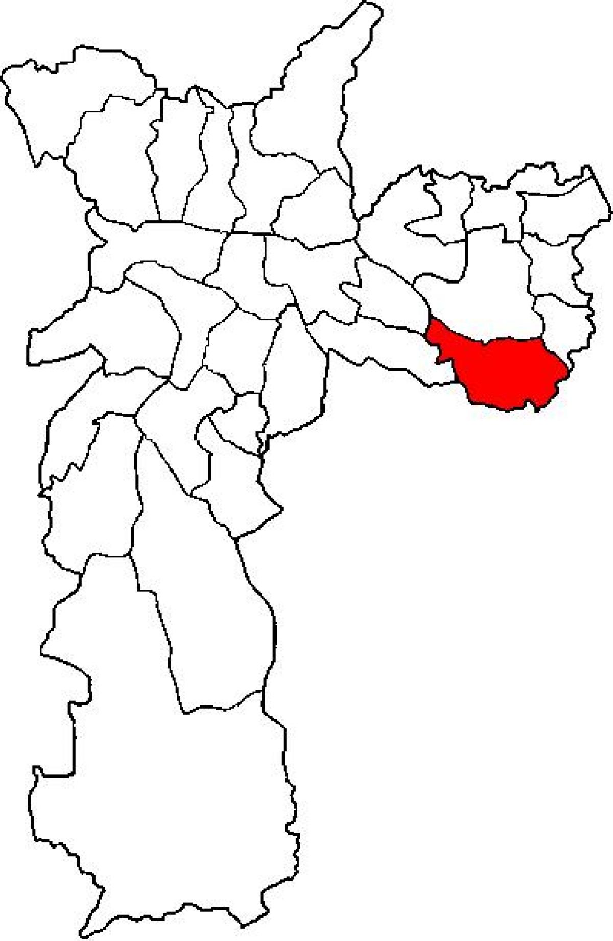 Mapa Svätý Mateus sub-prefektúra Sao Paulo