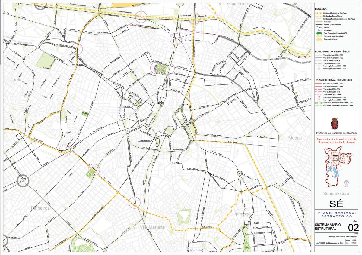 Mapa Sé São Paulo - Cesty