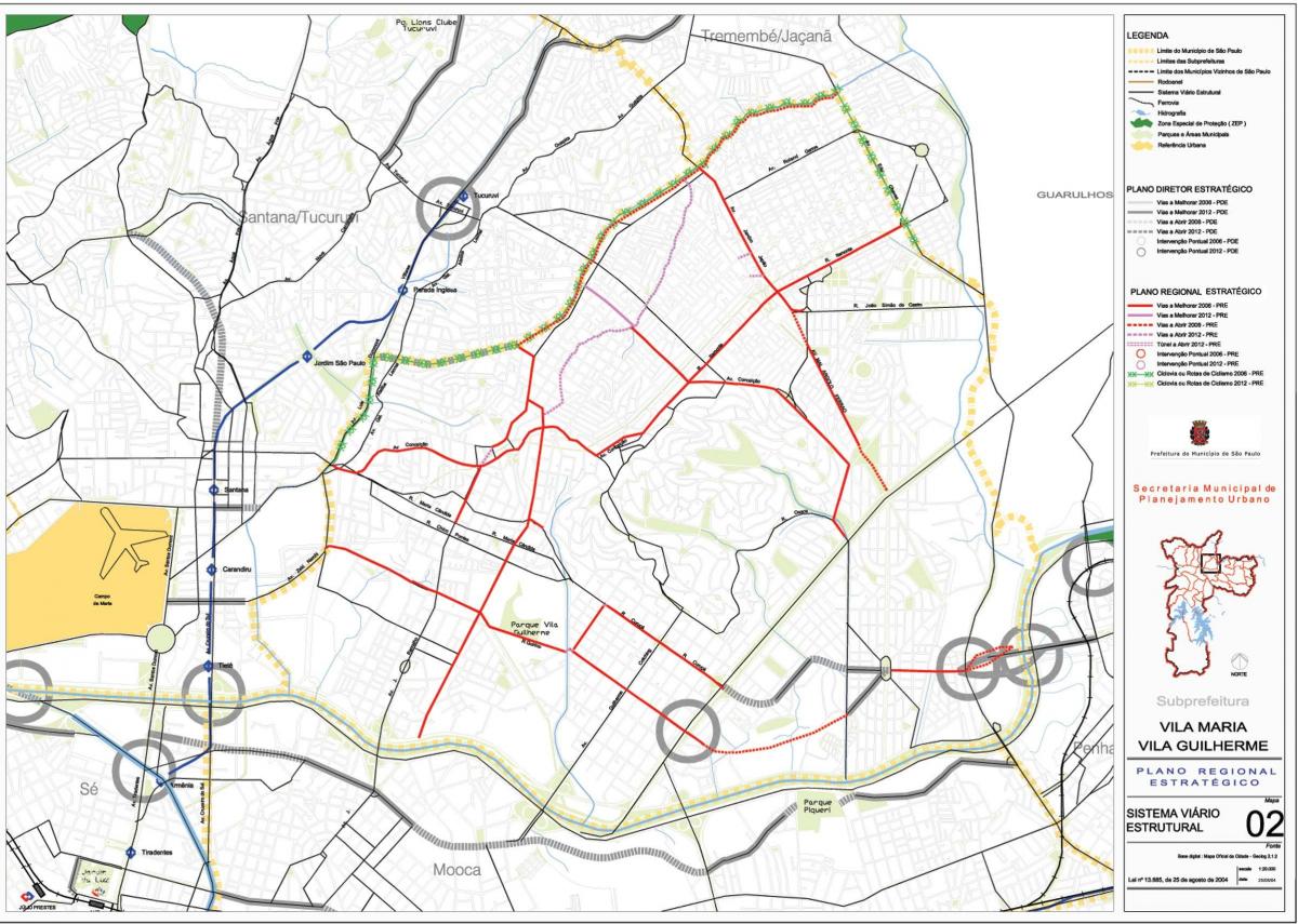Mapa Vila Maria São Paulo - Cesty