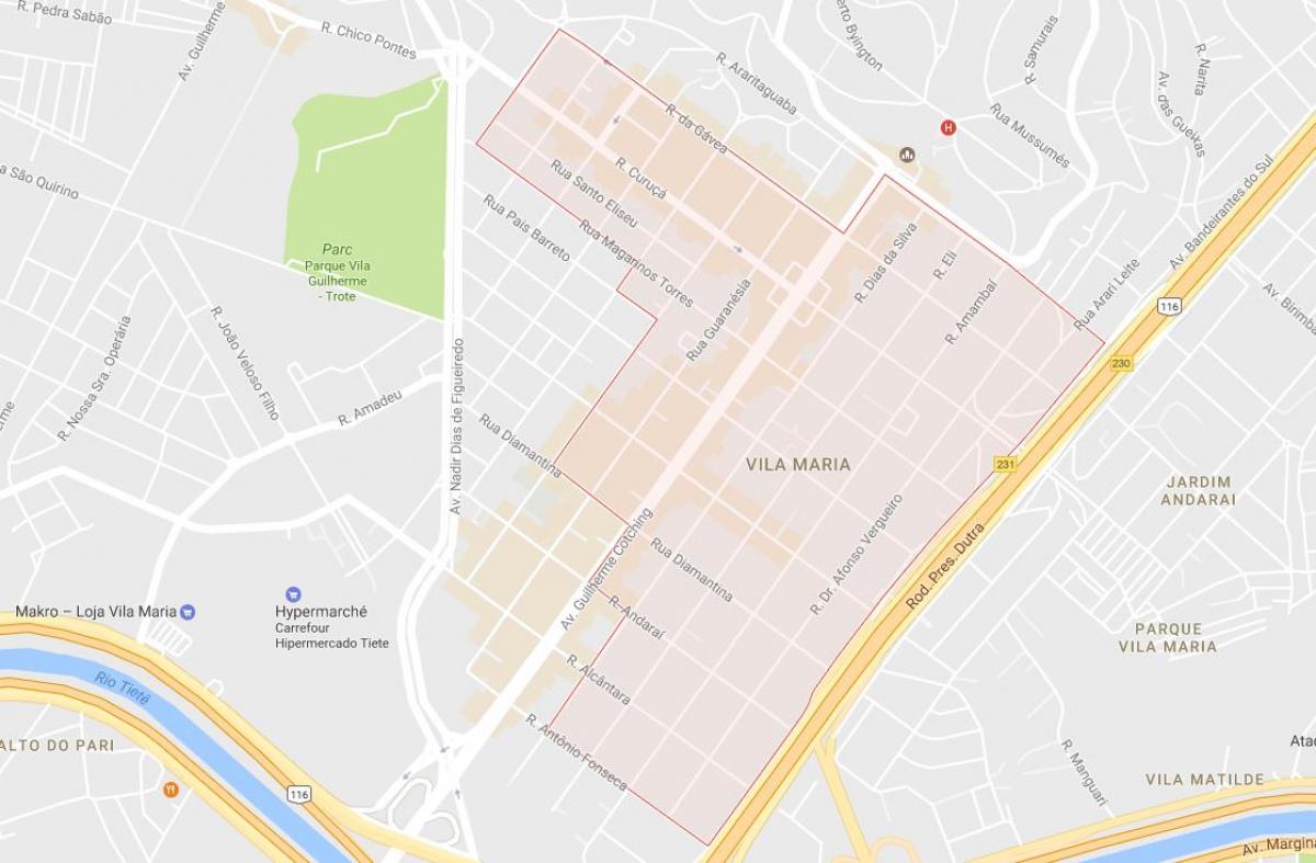 Mapa Vila Maria a Sao Paulo