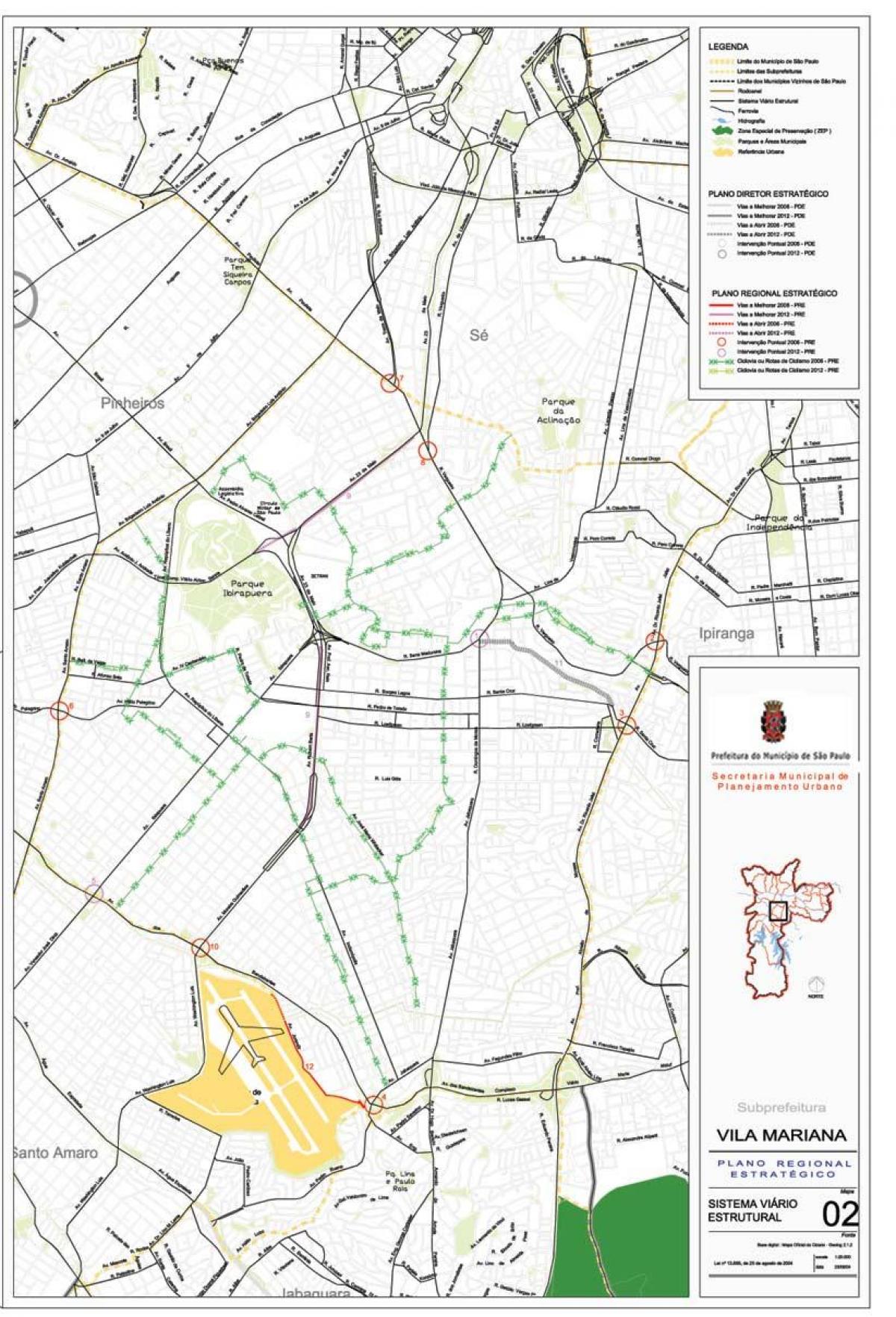 Mapa Vila Mariana São Paulo - Cesty