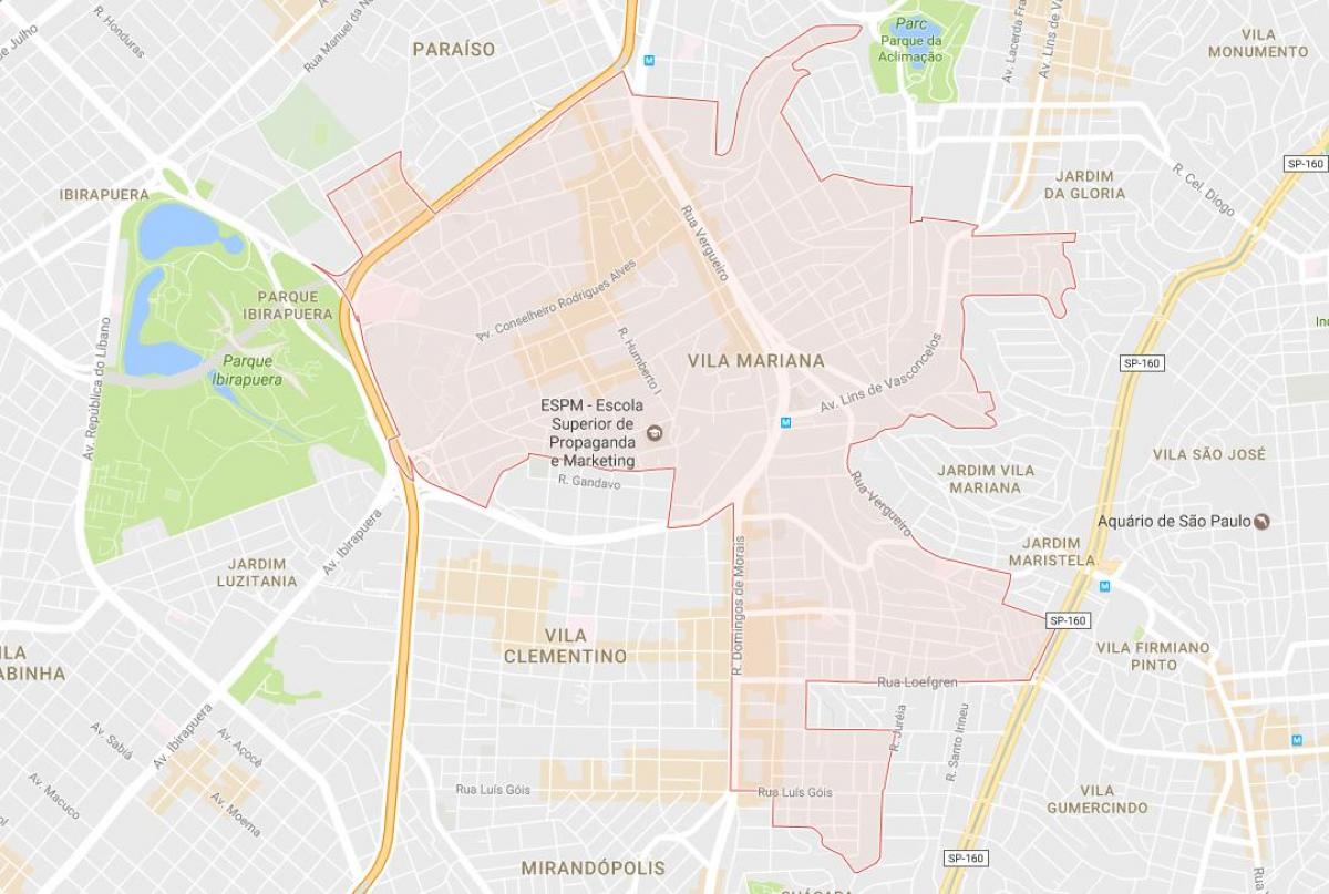 Mapa Vila Mariana Sao Paulo