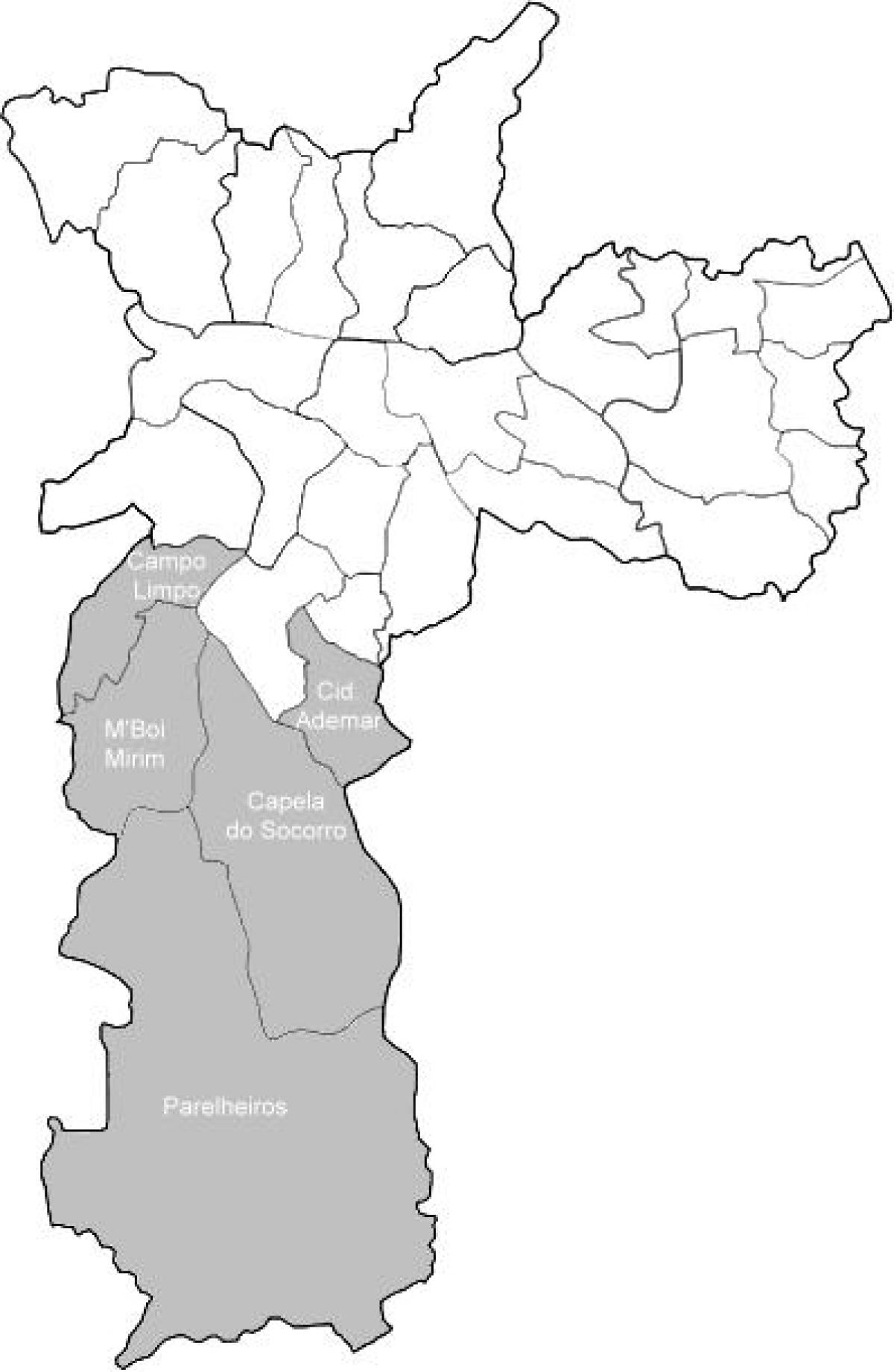 Mapa zóny Sul Sao Paulo