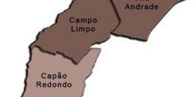 Mapa Campo Limpo sub-prefektúra