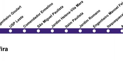 Mapa CPTM São Paulo - Line 12 - Zafír