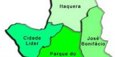 Mapa Itaquera sub-prefektúra
