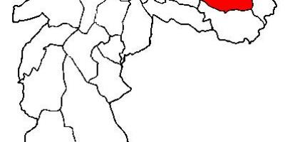 Mapa Itaquera sub-prefektúra Sao Paulo