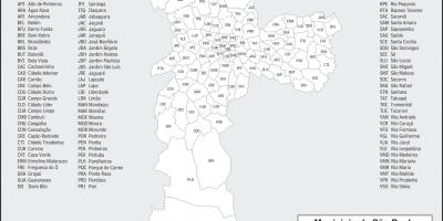 Mapa okresov Sao Paulo