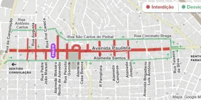 Mapa Paulista avenue Sao Paulo