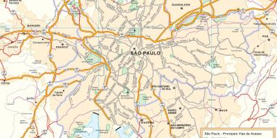 Mapa prístupové cesty Sao Paulo