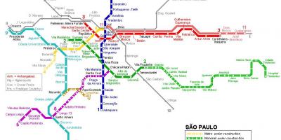 Mapa Sao Paulo monorail