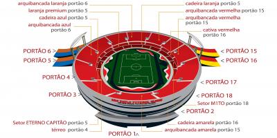 Mapa Sao Paulo Morumbi štadión